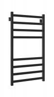 Полотенцесушитель водяной Stinox Prestige 500x1000, нижнее подключение, черный матовый, 1/2" ВР (внутренняя резьба), 8 перекладин