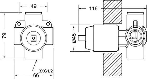 Набор смеситель для ванны и душа Bravat встраиваемый F860CP-SET