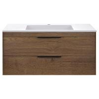Тумба под раковину Vincea Chiara 2D 1000 подвесная, 2 выкатных ящика soft-close, T.Oak