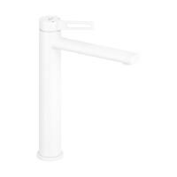 Высокий отдельностоящий смеситель для раковины (умывальника) на столешницу Wellsee ONCE! and forever 182410000, излив 110/156 мм (цвет матовый белый)