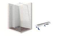 Душевая перегородка Ambassador Walk-in 15031102-ST11, свободный вход, линейный трап, 100см