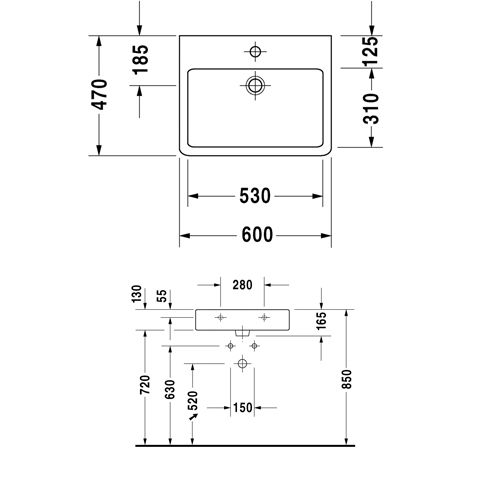 Раковина подвесная Duravit Vero 60x47 0454600000