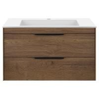 Тумба под раковину Vincea Chiara 2D 800 подвесная, 2 выкатных ящика soft-close, T.Oak
