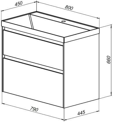 Тумба под раковину Aquanet Гласс 80 белый