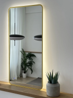 Зеркало EMZE Led Смартфон с подсветкой и УФ-окантовкой 45x77 (золото)