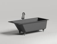 Ванна встраиваемая Salini CASCATA KIT 180x80, S-Sense, глянцевый белый 104513G