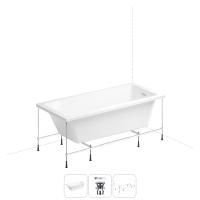 Акриловая ванна в наборе 3 в 1: встраиваемая ванна, слив-перелив, каркас Wellsee FreeDom 2.0 20212769R