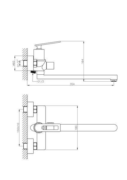 Смеситель для ванны Haiba HB22589