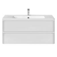 Тумба Vincea Vico 1000 подвесная, 2 выкатных ящика soft close, G.White с умывальником VCB-2VP1000W из искусственного камня, цвет белый
