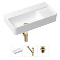 Комплект 3 в 1 Lavinia Boho Bathroom Sink 21520497: накладная фарфоровая раковина 60 см, металлический сифон, донный клапан