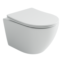 Подвесной унитаз Ceramicanova UNO безободковый, смыв Торнадо, с крепежом для полностью скрытого монтажа, ультратонким сидением с функцией быстрого снятия и крышкой с функцией плавного закрытия, цвет белый CN11001T