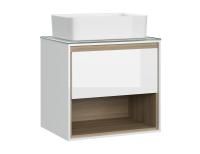 Тумба под раковину подвесная Cersanit LOUNA 60 со столешницей белый, SP-SZ-LOU60-BL/Wh