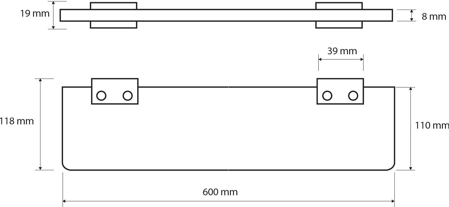 Стеклянная полка Bemeta via 135002242