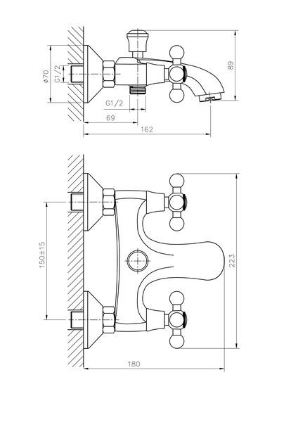 Смеситель для ванны Haiba HB3119-4