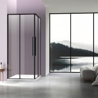 Душевой уголок Vincea Slim-N VSS-4SN9010CLB, 1000*900, черный, стекло прозрачное