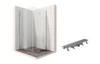 Душевой уголок Ambassador Nord 13011108-ST6, квадратный, линейный трап, 90х90