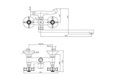 Смеситель для ванны Haiba HB2124