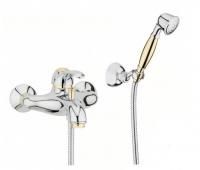Смеситель для ванны и душа Webert Aurora AU850101017(153),хром-золото