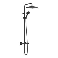 Hansgrohe Vernis Shape Душевая система Showerpipe 240 1 jet EcoSmart с термостатом черный матовый 26429670