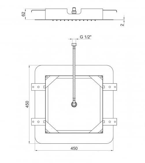 Верхний душ Webert Aria AC0844845, полированная сталь