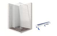 Душевая перегородка Ambassador Walk-in 15031106-ST12, свободный вход, линейный трап,100х25