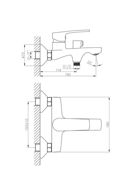 Смеситель для ванны Haiba HB60587