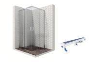 Душевой уголок Ambassador Queen 11011105-ST7, квадратный, линейный трап, 100х100