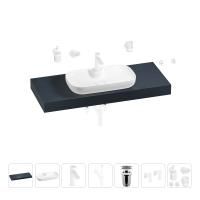 Раковина 70 см со столешницей 120 см Wellsee Croquis 2.0 201008925 в наборе 10 в 1: столешница, раковина, смеситель, сифон, выпуск, угловые вентили, аксессуары (цвет матовый белый)