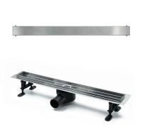 Комплект водоотводящий желоб DP20-700 из нержавеющей стали + Декор. вставка/ Основа под плитку PG20-700