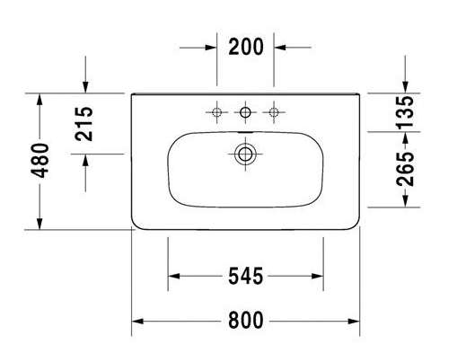 Раковина Duravit DuraStyle 80x48 2320800000
