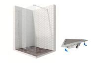 Душевая перегородка Ambassador Walk-in 15031101-ST15, свободный вход, линейный трап, 90см