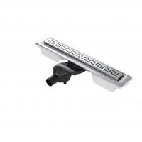 Желоб BERGES водосток B1 Antik 700 хром глянец S-сифон D50 H60 боковой