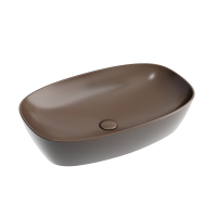 Умывальник Ceramicanova чаша накладная овальная (цвет Темно-Коричневый Матовый) 600x380x138мм