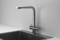 Смеситель для кухни Granula Kitchen Space 7011 сталь сатин, подключение к фильтру
