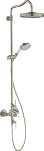 Душевая система Showerpipe 240 Axor Montreux. с термостатом и верхним душем. шлифованный никель 16572820