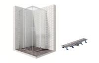 Душевой уголок Ambassador Kingston 14011102-ST8, квадратный, линейный трап, 90х90