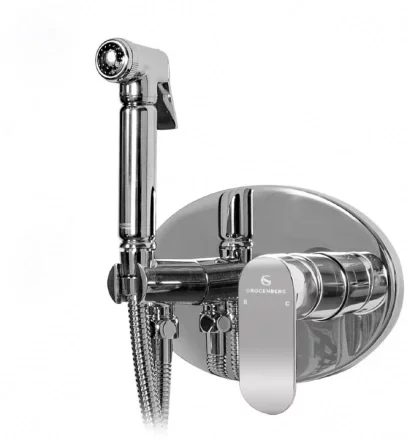 Смеситель встраиваемый с гигиеническим душем Grocenberg GB003 Хром