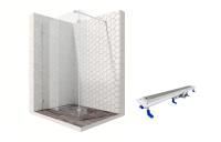 Душевая перегородка Ambassador Walk-in 15031107-ST14, свободный вход, линейный трап,110х25