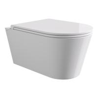 Alice Hide Round Унитаз подвесной 570*370, безободковый, белый глянцевый (без сиденья)