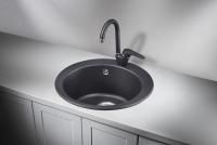 Мойка для кухни Granula 4801 черный, D48 см, круглая