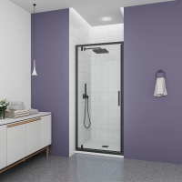 Душевая дверь Veconi Ottimo P30 B, 900x1900, черный матовый, стекло прозрачное