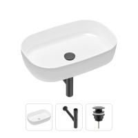 Комплект 3 в 1 Lavinia Boho Bathroom Sink 21520082: накладная фарфоровая раковина 54 см, металлический сифон, донный клапан