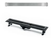 Комплект водоотводящий желоб SP10-700 из пластика, с порогами из нерж. стали + Декор. вставка PG10-700