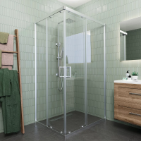 Душевой угол Veconi Rovigo RV-10, 1200x100x1950, хром, стекло прозрачное