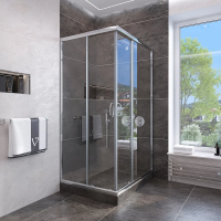 Душевой угол Veconi Rovigo RV-113, 900x900x1850, хром, стекло прозрачное