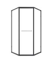 Timo Душевой угол TTSS-100/03C-8L, раздвиж 1000*1000*2000, проф черный, стекло проз 8 мм