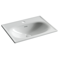 Раковина накладная Ceramicanova Sabo, прямоугольная с отверстием под смеситель 600*460*130, цвет белый. Для установки на мебель, арт. CN13001