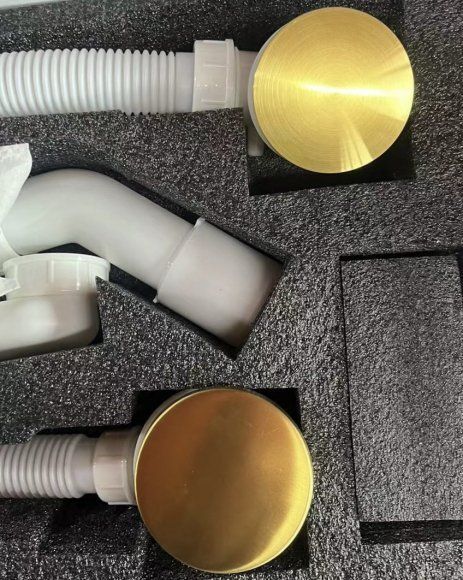 Автоматический сливы-перелив для ванны Grocenberg GB230 золотой брашированный