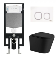 Унитаз с инсталляцией WeltWasser AMBERG 497 + SALZBACH 004 MT-BL + AMBERG RD-WT