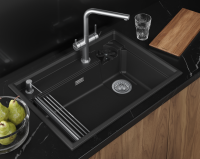Мойка для кухни Granula Kitchen Space Rinzer 7308R черный, 73х52 см, прямоугольная